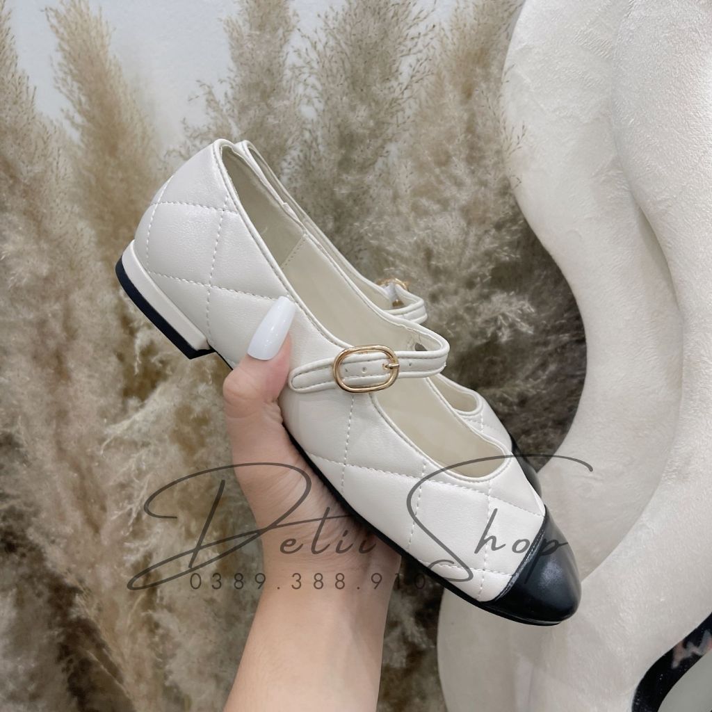 Giày búp bê nữ CnK Fullbox mũi tròn quai ngang phong cách tiểu thư sang chảnh D8675