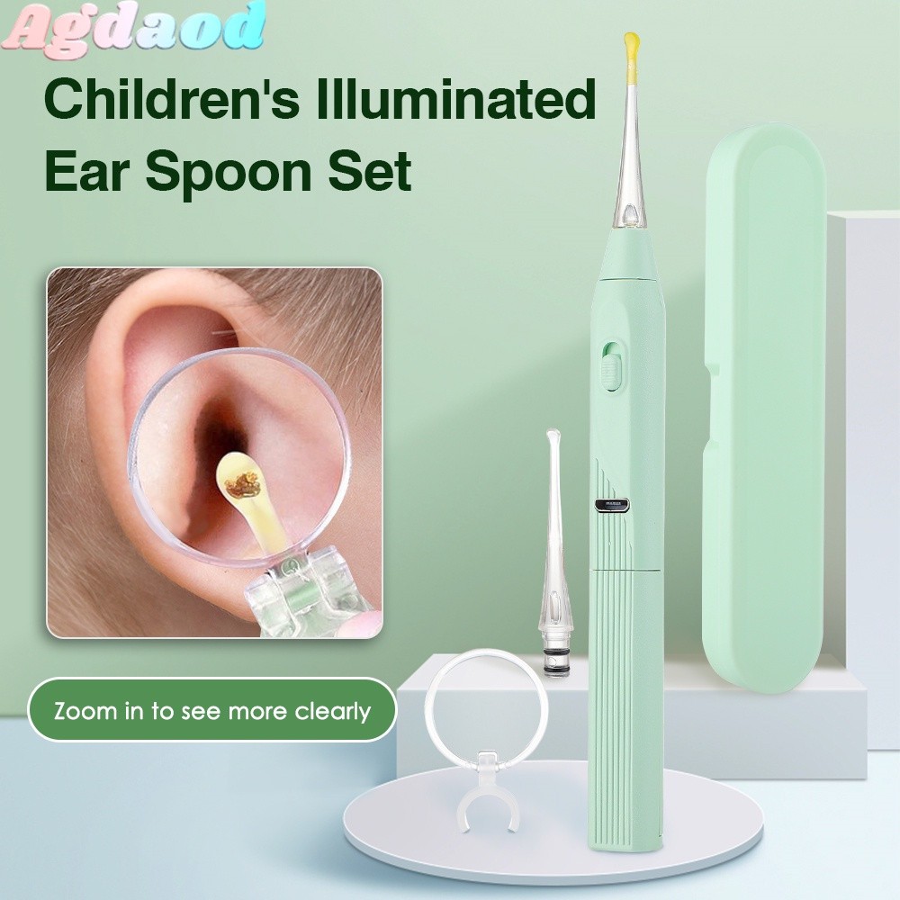 Dụng cụ lấy rái tay cho bé có đèn led siêu sáng pin sạc lại USB đầu silicon mềm không gây đau rát,an toàn tiện lợi