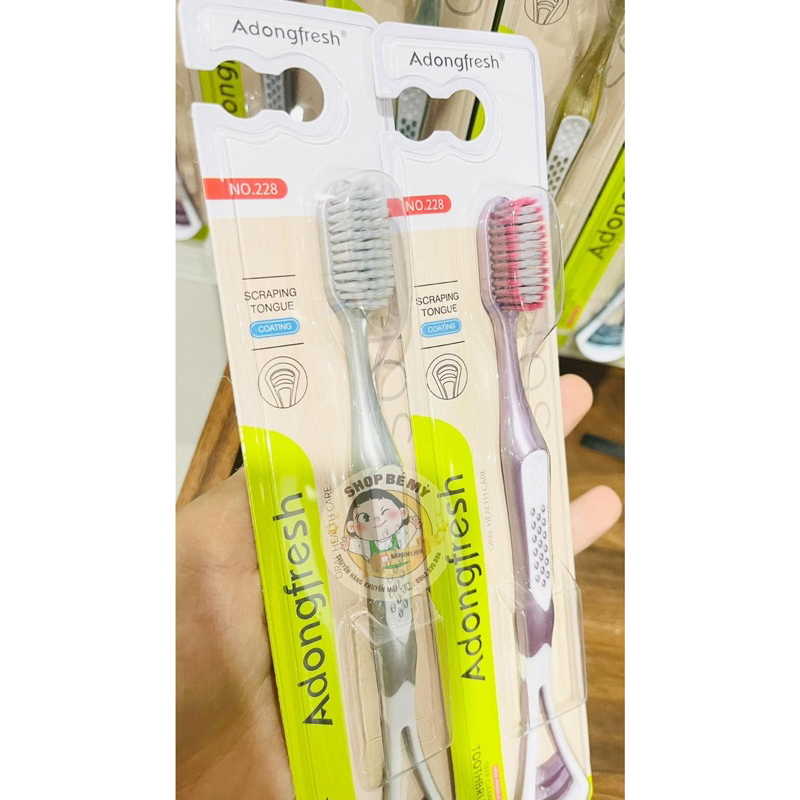 Bàn chải Adongfresh lông mềm Deep Cleanning  2in1 kèm chải lưỡi MSP No.228