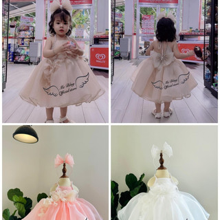 Váy công chúa cho bé gái, đầm công chúa cho bé, váy yếm hoa bé gái từ 0-7 tuổi mẹ bốngpricess dress