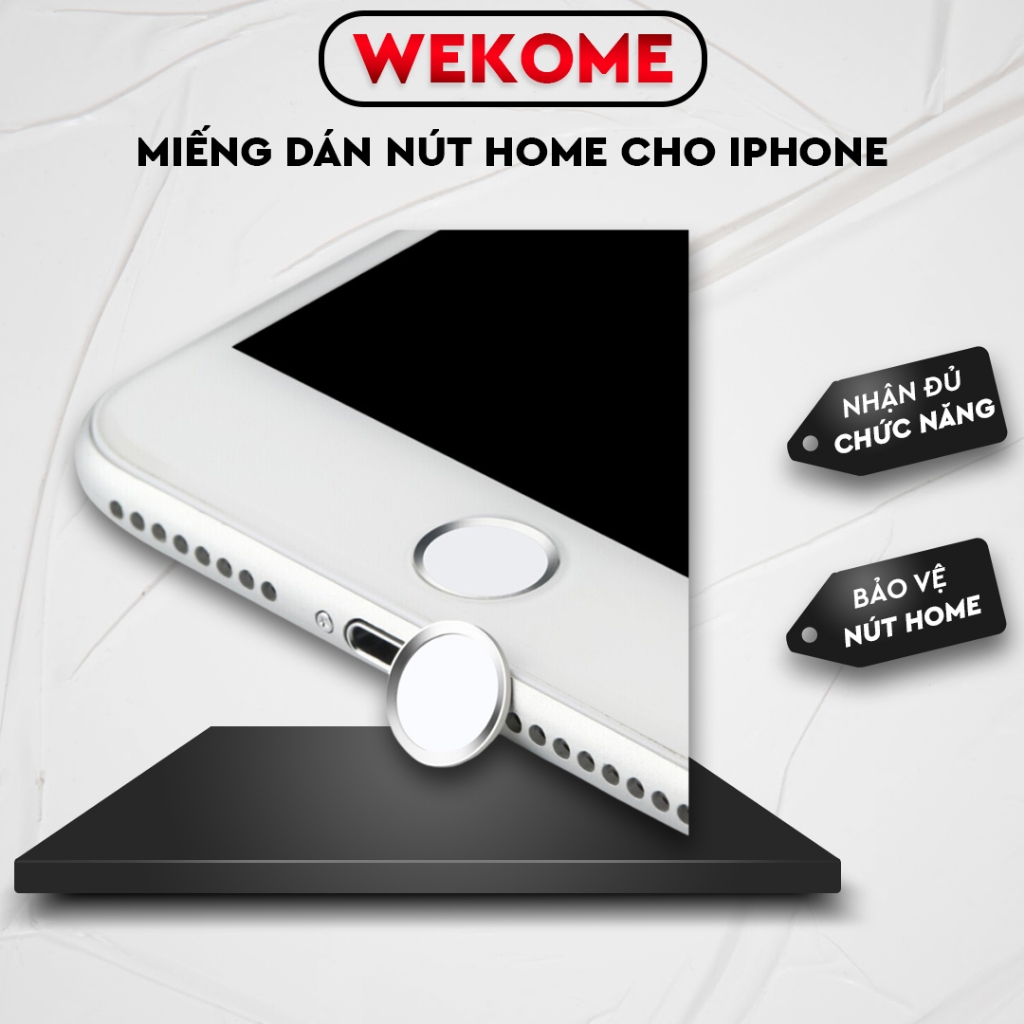 Miếng dán nút Home cho iPhone Wekome, ipad có viền mạ vàng, có nhận dấu vân tay Touch ID, iphone 6/6s/6plus/7plus/8plus