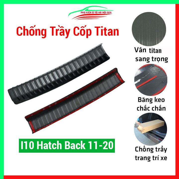 Ốp chống trầy cốp trong mạ Titan cho xe ô tô Grand i10 Hatch Back 2014-2021