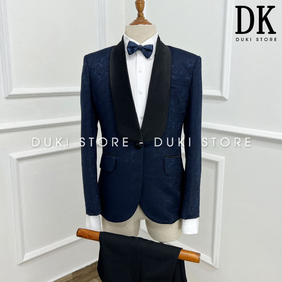 Áo vest nam tuxedo 1 cúc màu xanh than cực sang DKA0124 - DUKI STORE