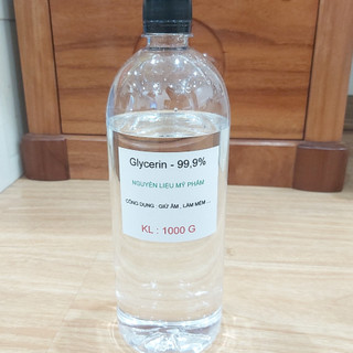 1 kg Glycerin nguyên chất từ thực vật, làm nguyên liệu xà phòng, dưỡng ẩm da, mỹ phẩm