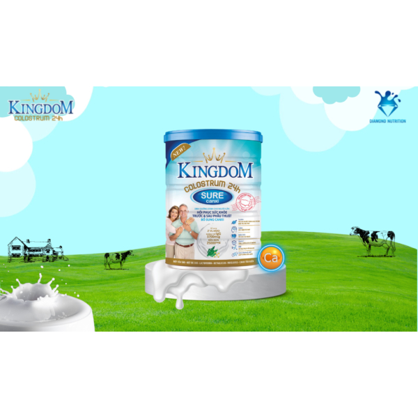 Sữa Bột Kingdom Colostrum 24h Sure Canxi – Lon 900g