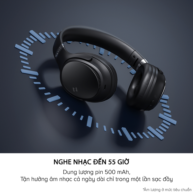 Tai Nghe Bluetooth Headphone HAVIT H630BT, Driver 40mm, BT 5.3, Gập Tiện Lợi, Nghe Đến 36H - Chính Hãng BH 12Th Dizi