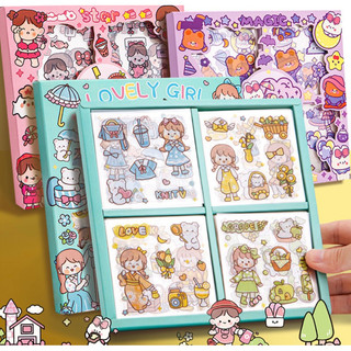Hộp 100 miếng sticker trong suốt nhiều chi tiết cute decor sổ, trang trí ốp điện thoại, tập vở, bình nước chống nước