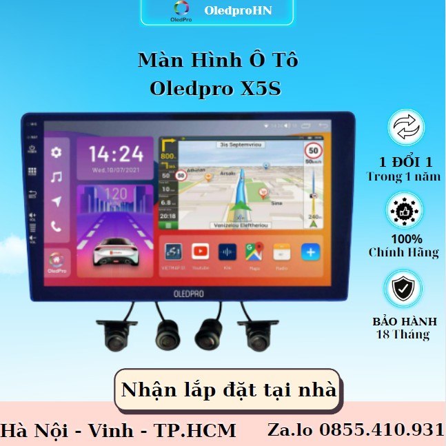 Màn hình Android cho ô tô OLEDPRO X5S tích hợp camera 360 9inh Ram4GB Rom 32GB Bảo Hành 18 Tháng
