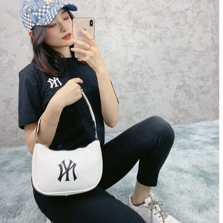 Túi kẹp nách,đeo chéo MLB NY YANKESS, chất liệu da si cao cấp chống thấm, logo thêu