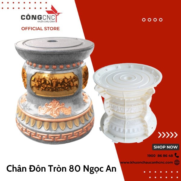 Khuôn Đôn Chậu Cảnh, Khuôn Đôn Tròn Cao 80 Ngọc An