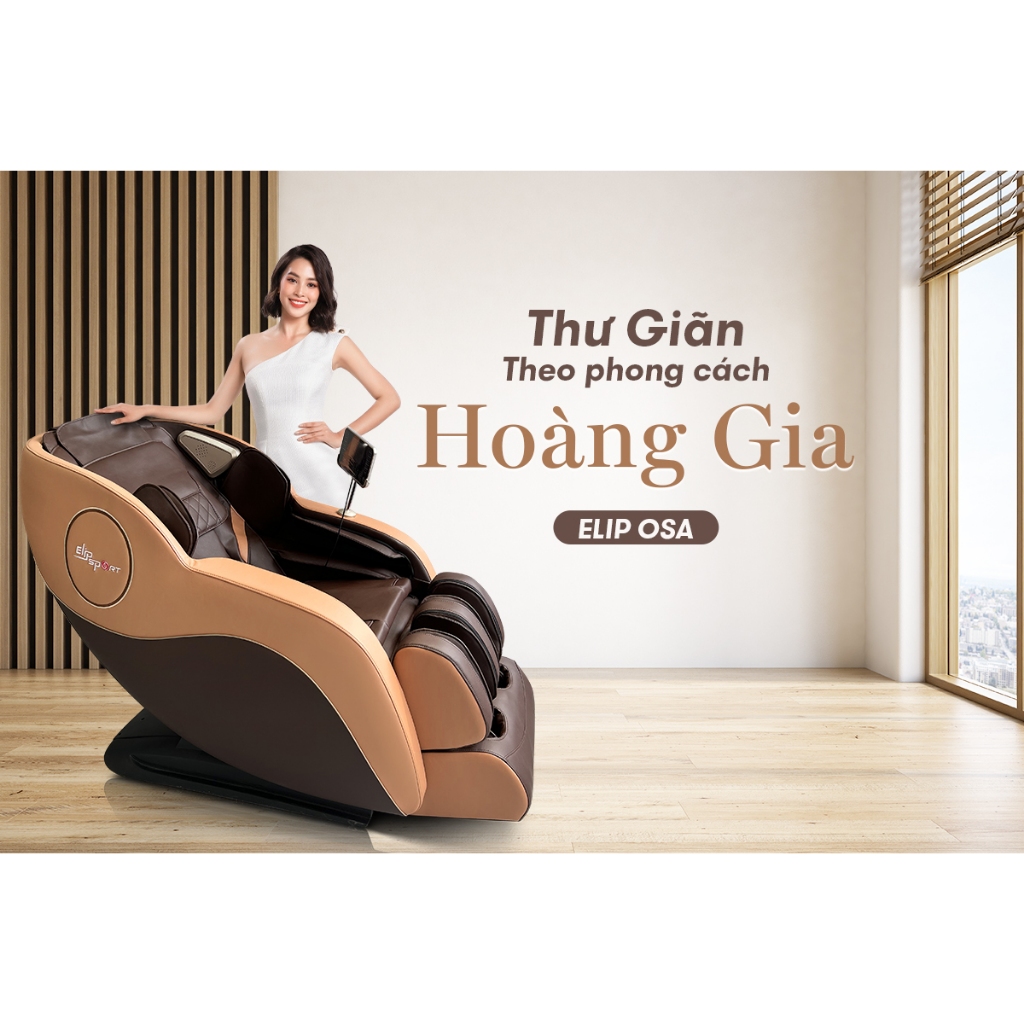 Ghế Massage Toàn Thân ELIP Osa - Massage không trọng lực, Nhiệt hồng ngoại giảm đau nhức, Massage chân, Túi khí kép