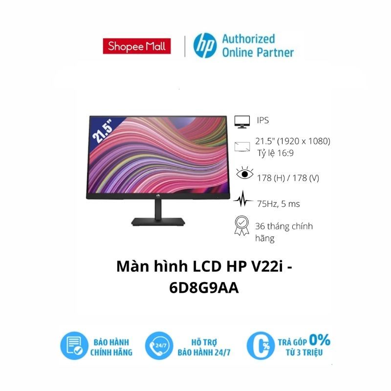 [Mã ELHP12 giảm 12% đơn 500K] Màn hình vi tính HP V22i ( 6D8G9AA ) | 21.5 inch FHD | 75 Hz | IPS | HDMI | 3Yrs