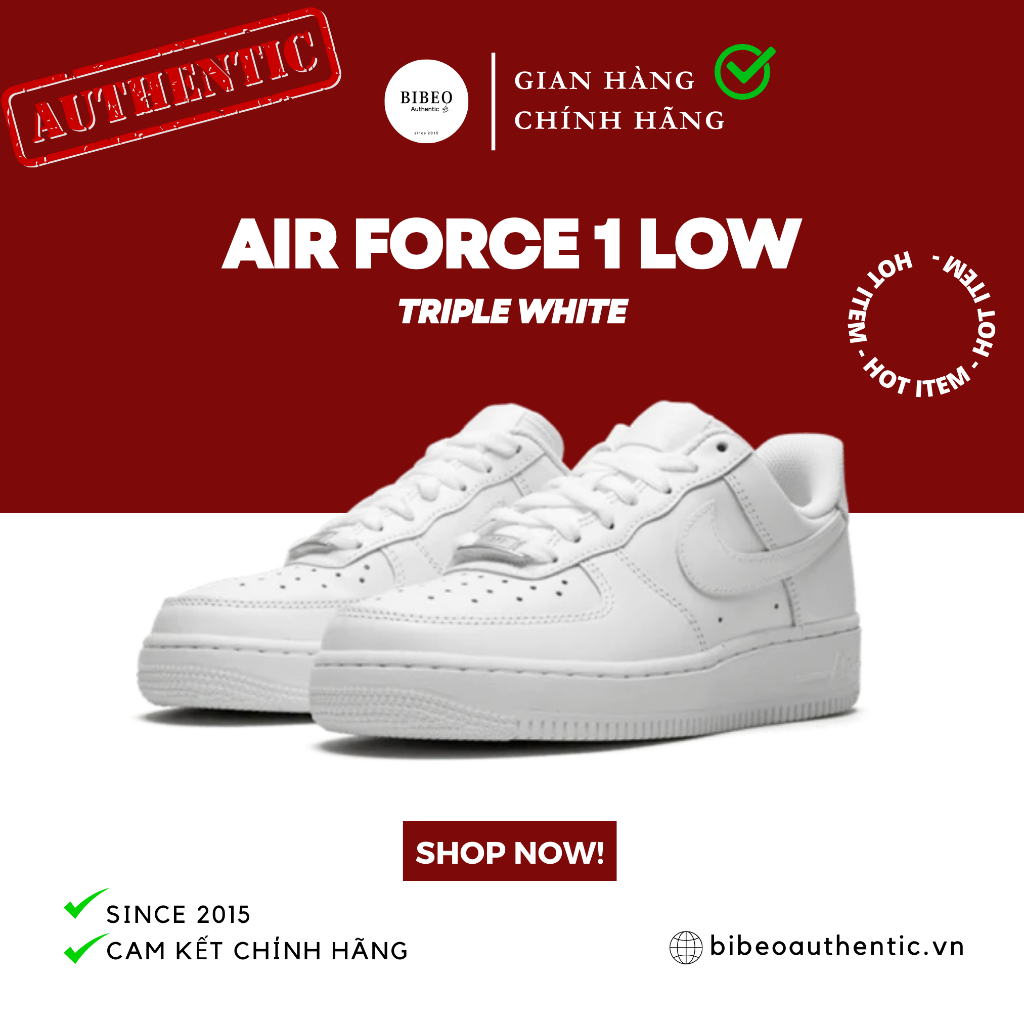 [CHÍNH HÃNG] Giày Nike Air Force 1 All White