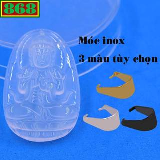 Mặt dây chuyền phật đại nhật như lai mã não trắng 2.2 x 3.6cm, 2.9 x 4.5cm kèm móc inox