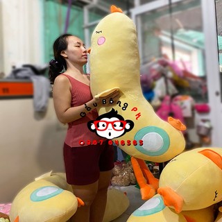 Gấu bông gối ôm gà vàng gà dài vịt vàng vịt dài 1m2 vải nhung mịn