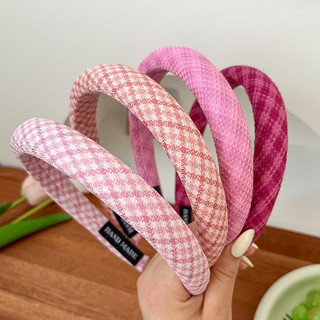 CX39 Cài tóc nữ băng đô nữ cài xốp mấn tóc vân sọc tông nâu hồng đỏ nữ tính