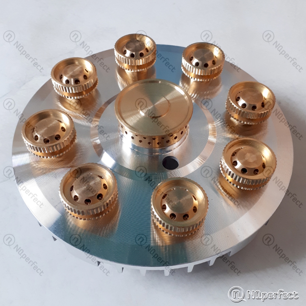 Mâm lửa đồng 9 Đầu đốt/Vòi phun chia lửa khí hóa lỏng LPG bếp gas âm NEMI GK-68, NEMI GZ499.. chính 