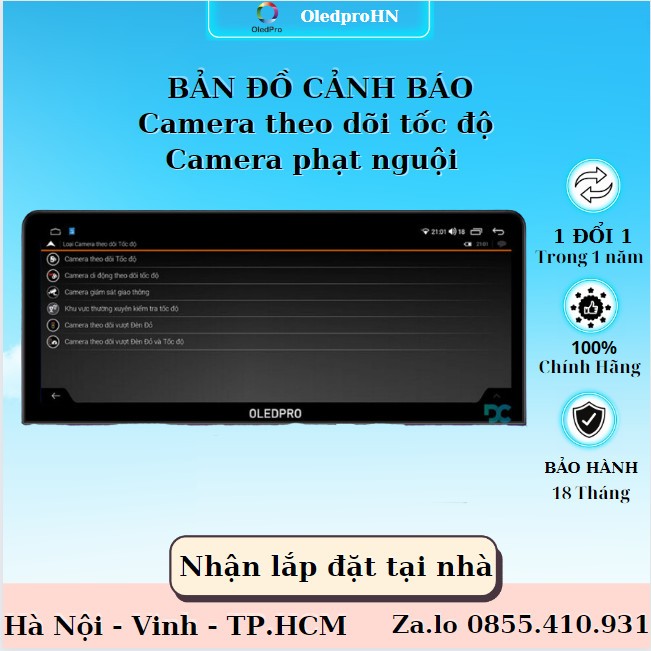 Màn hình Android cho ô tô OLEDPRO Premium 12.3inh Ram4GB Rom 32GB Bản Cao Cấp Bảo Hành 18 Tháng