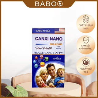 Viên uống bổ khớp CANXI NANO DHA,K2,Q10 Bone Health hộp 1 lọ 100 viên