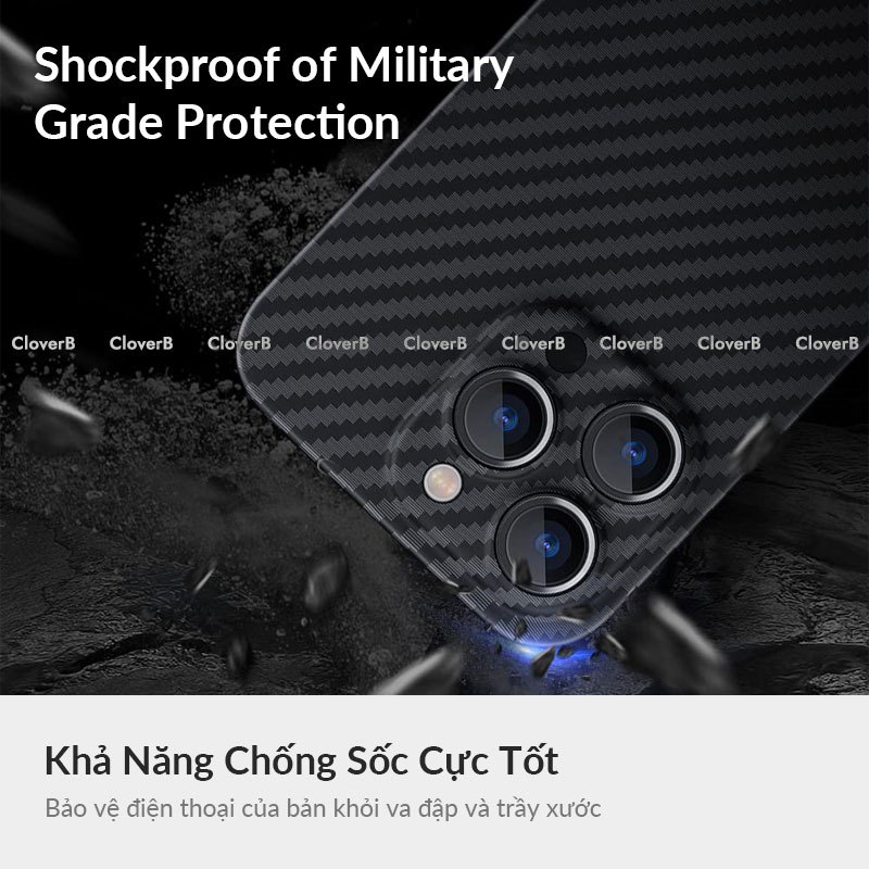 Ốp Carbon Siêu Mỏng X-level Slim Case Dùng cho 15 Pro Max, Ốp Lưng Nhám Không Bám Vân Tay, Bảo Vệ Camera Chống Trầy Xước