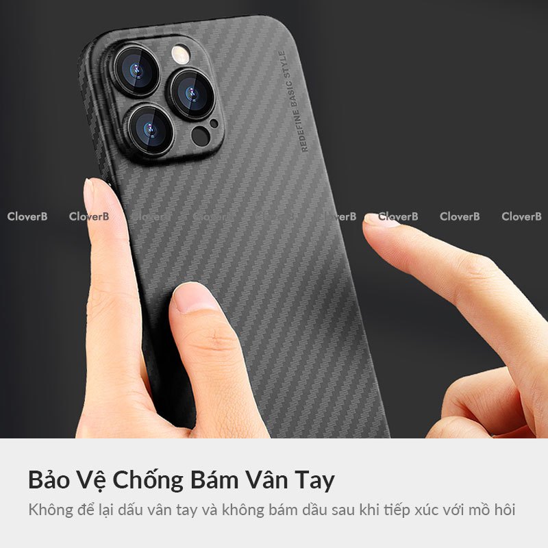 Ốp Carbon Siêu Mỏng X-level Slim Case Dùng cho 15 Pro Max, Ốp Lưng Nhám Không Bám Vân Tay, Bảo Vệ Camera Chống Trầy Xước