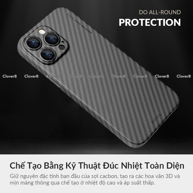 Ốp Carbon Siêu Mỏng X-level Slim Case Dùng cho 15 Pro Max, Ốp Lưng Nhám Không Bám Vân Tay, Bảo Vệ Camera Chống Trầy Xước