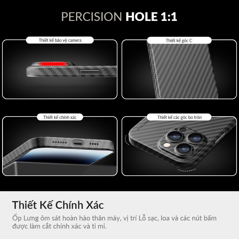Ốp Carbon Siêu Mỏng X-level Slim Case Dùng cho 15 Pro Max, Ốp Lưng Nhám Không Bám Vân Tay, Bảo Vệ Camera Chống Trầy Xước