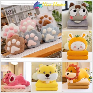  Bộ chăn gối văn phòng gấu bông có mền bên trong gấu dâu có mền bên trong cho bé đi học đi du lịch_ Nice House 