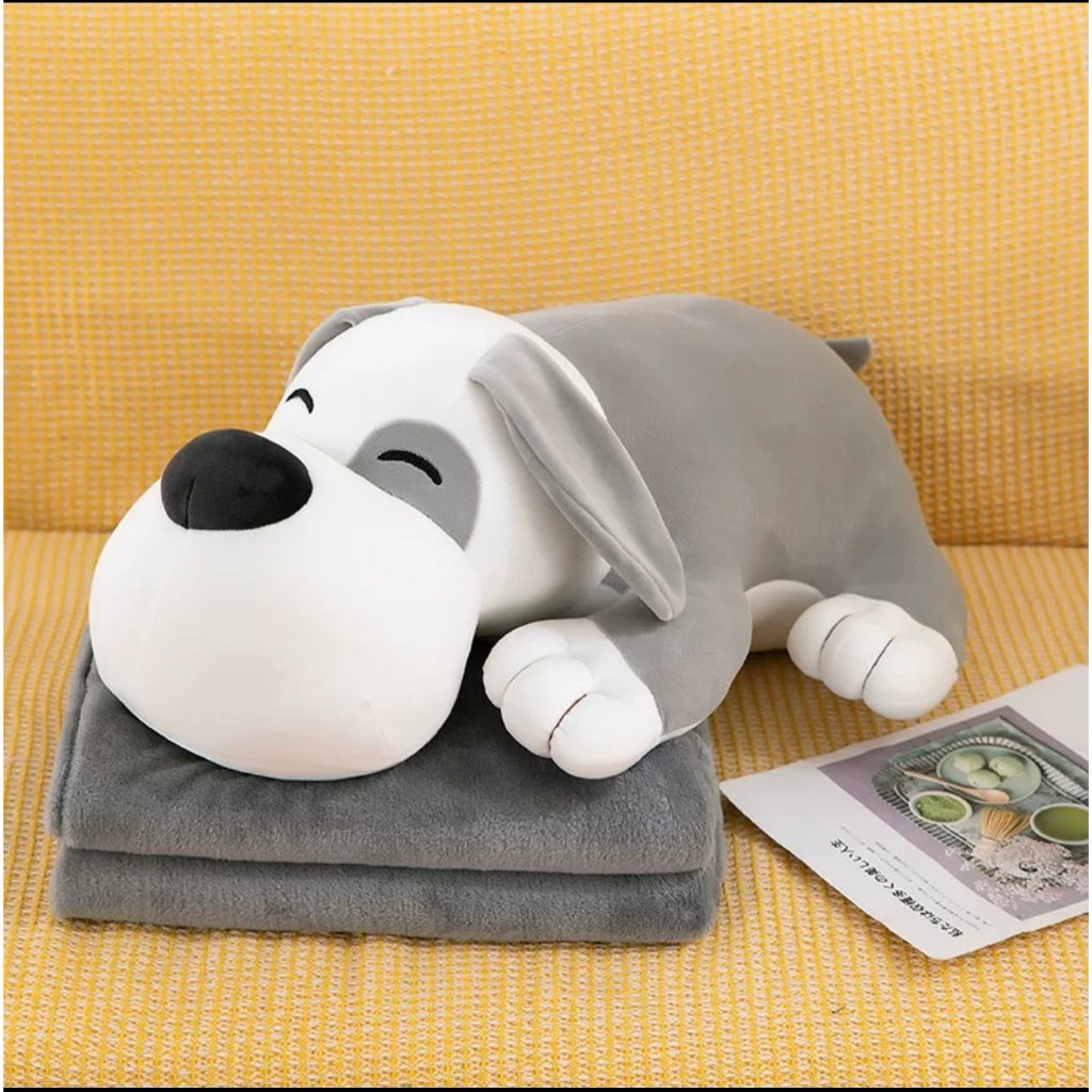 Bộ chăn gối văn phòng, gấu bông có mền bên trong, gấu dâu có mền bên trong cho bé đi học đi du lịch_ Nice House