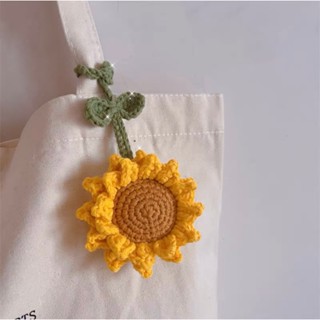 Móc khóa hoa hướng dương, móc balo hoa hướng dương bằng len