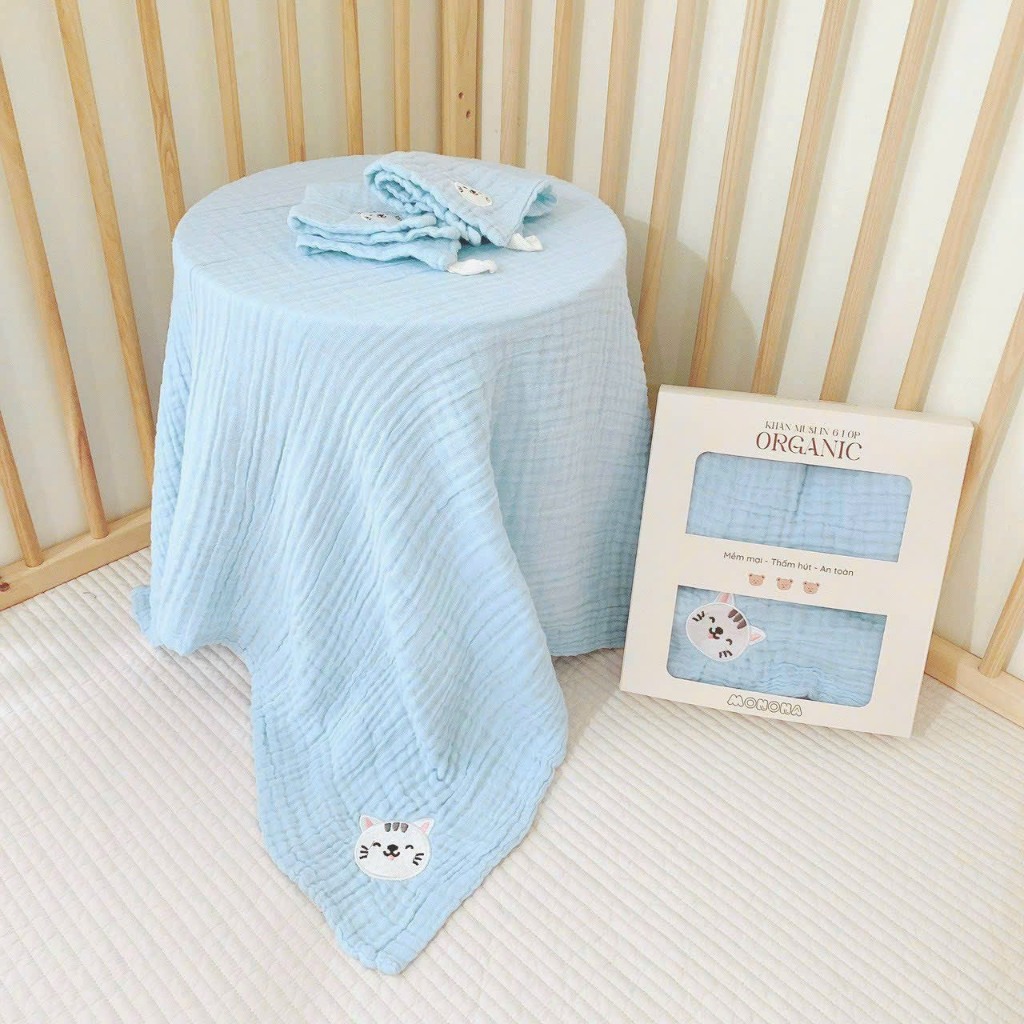 Khăn Sữa, Khăn Tắm 6 Lớp MONONA Kháng Khuẩn Cho Bé
