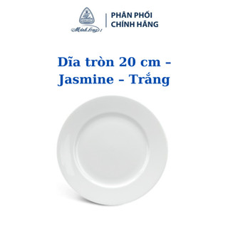 Dĩa tròn 20 cm Jasmine Trắng - Gốm sứ cao cấp Minh Long I