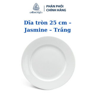 Dĩa tròn 25 cm jasmine trắng - gốm sứ cao cấp minh long i