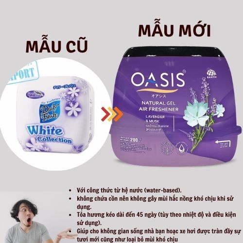 Sáp Thơm Oasis Natural Mới thay cho dòng Daily Fresh Cũ 200g mùi hương nhẹ nhàng sáp thơm xe phòng ngủ sang trọng xịn so