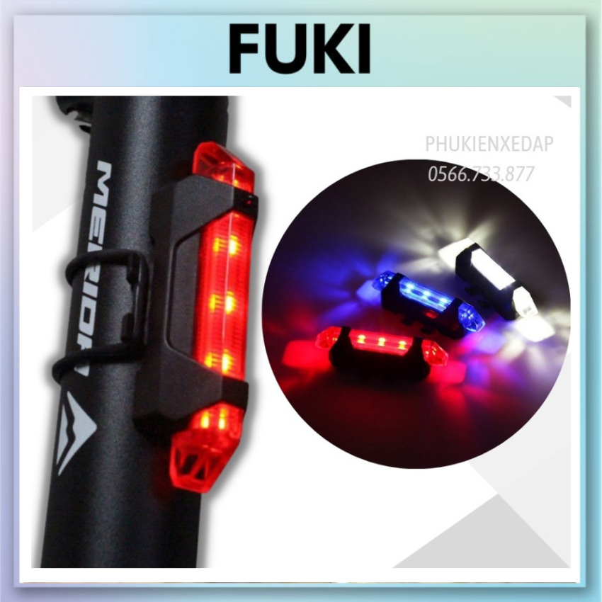 Đèn xe đạp hậu LED thể thao, đèn hậu xe đạp siêu sáng FUKI