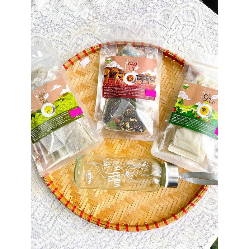 Set 60 gói trà cà gai leo với trà gạo lứt Mộc Hương Sơn giúp mát gan, thanh nhiệt cơ thể