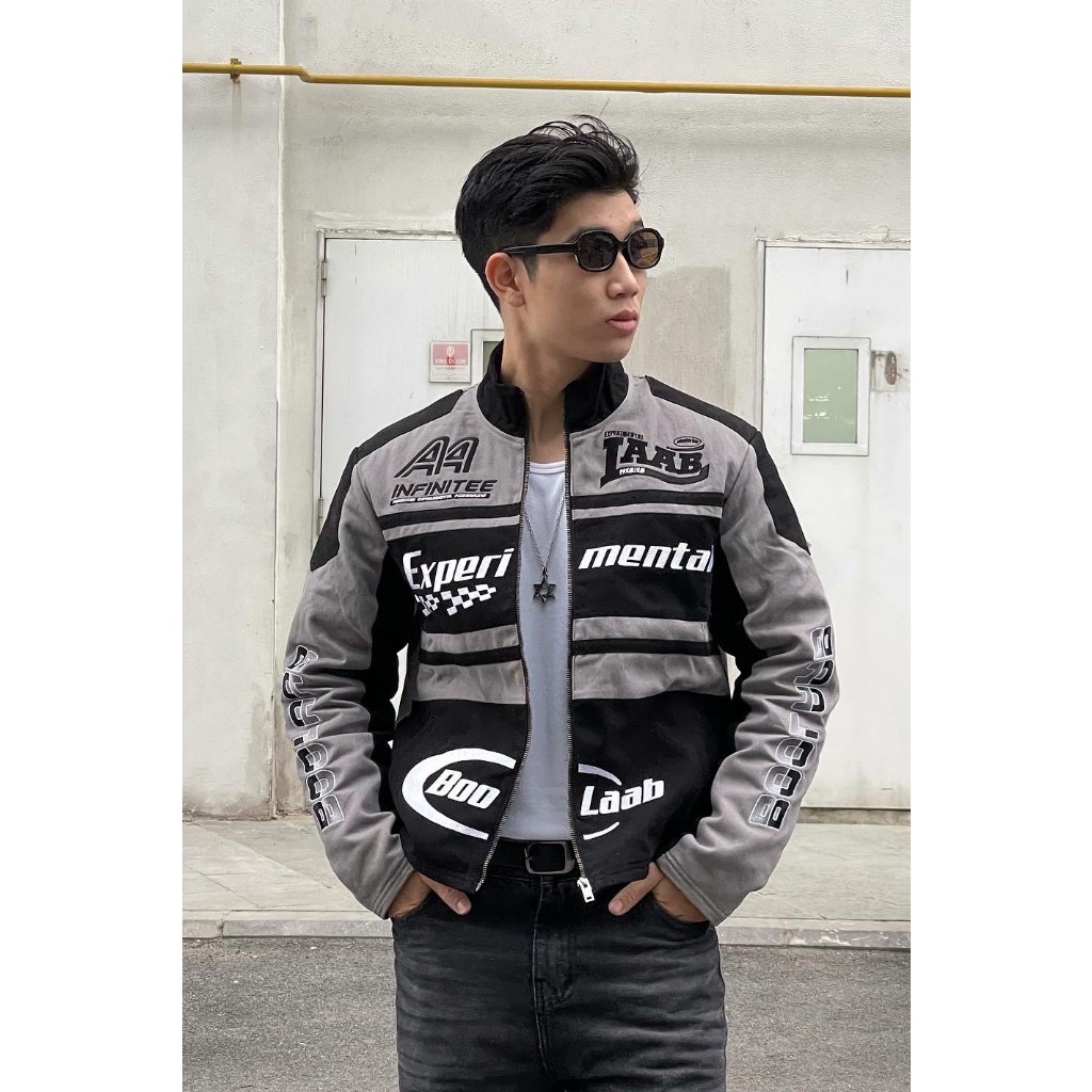 Áo Khoác Nam BOO Khaki Racing In hình cá tính