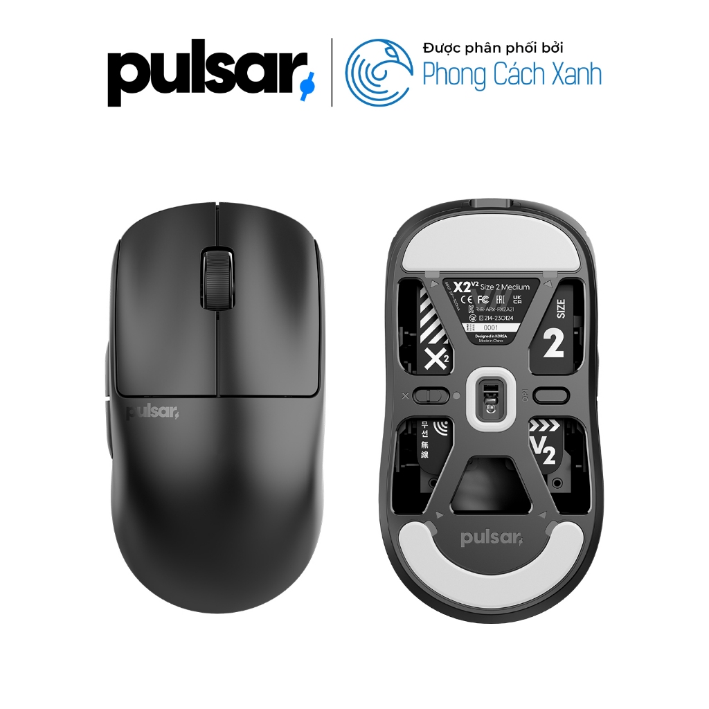 Chuột không dây siêu nhẹ Pulsar X2 V2 Wireless  - Hàng Chính Hãng