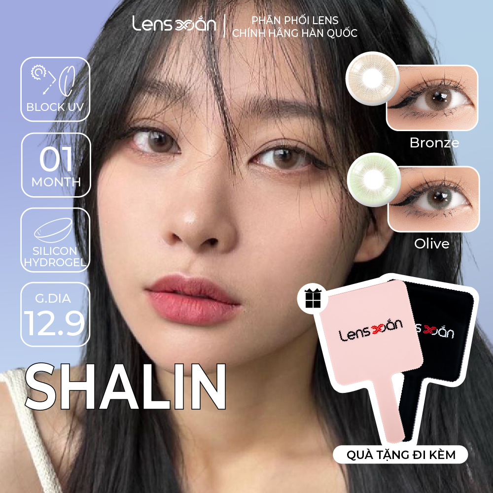 Kính áp tròng 1 tháng LENS XOẮN lens tây sáng có vân tự nhiên độc quyền chính hãng MYFiPn SHALIN OLIVE BRONZE