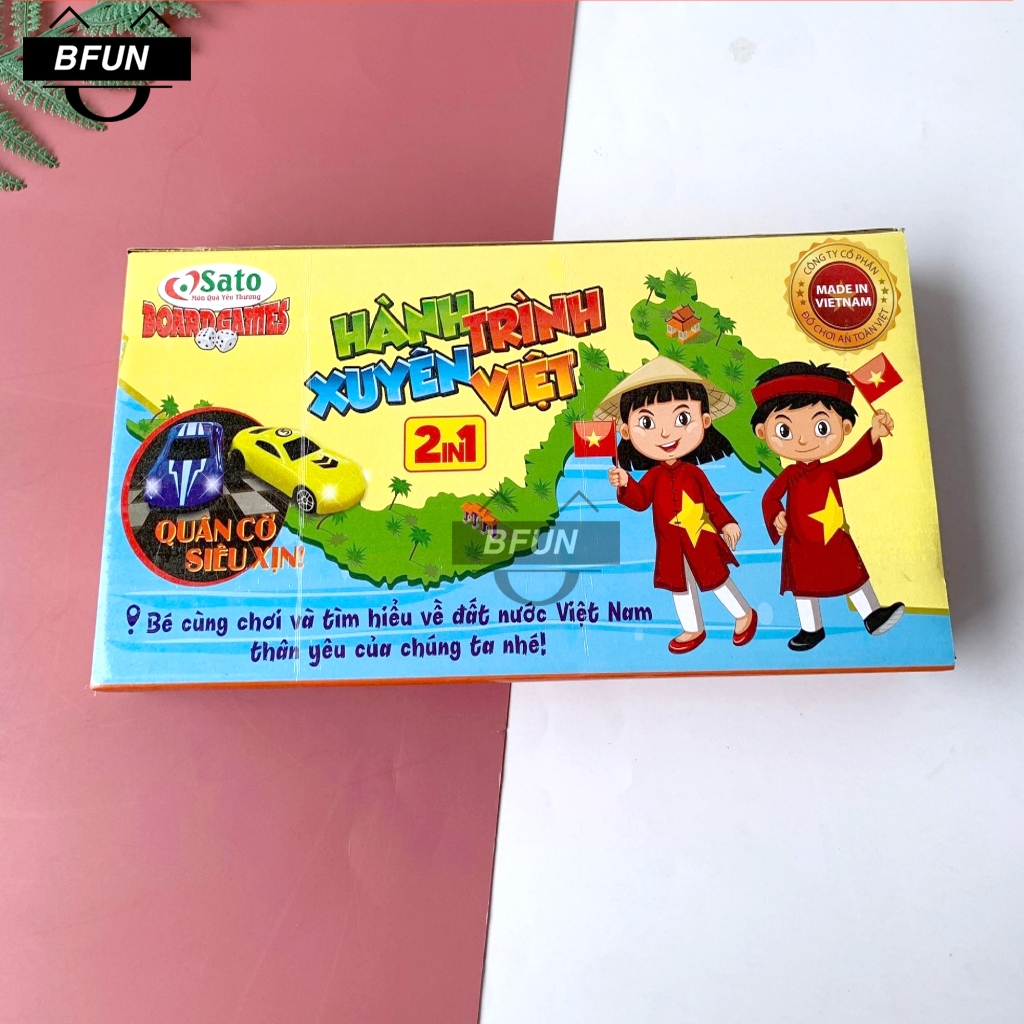 Cờ Ô Ăn Quan 2in1 Gấp Gọn Sato Board Game - Bộ Trò Chơi Dân Gian Giải Trí Tìm Hiểu Địa Lý - Đồ Chơi Cho Em BFUN
