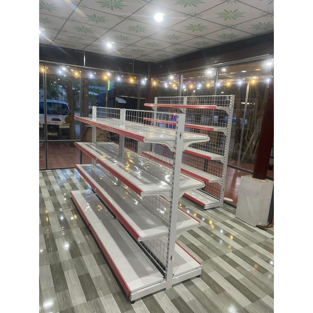 Kệ đôi 2 mặt để hàng cao 1.5m dài 0,9m 4 tầng