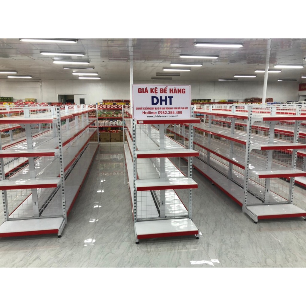 Kệ đôi 2 mặt để hàng cao 1.5m dài 0,9m 4 tầng
