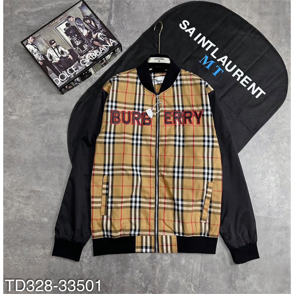 Áo Khoác Kẻ Nam Thêu Chữ Hottrend -Áo Khoác BBR Nam Nữ Mặc Siêu Đẹp