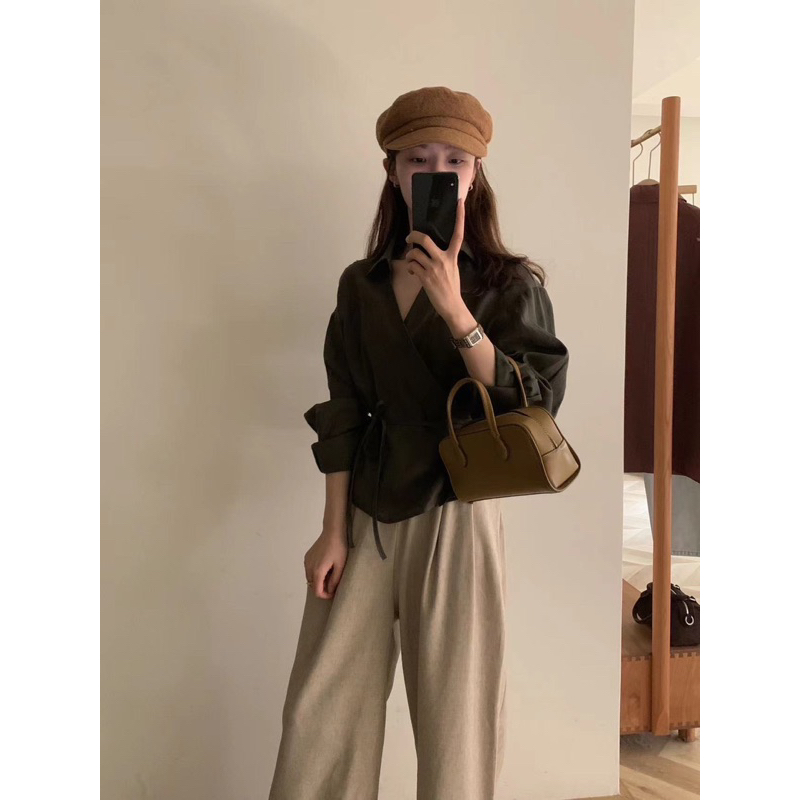 Áo sơ mi buộc dây I MISS LINENE 80159 // Hàng có sẵn 🇰🇷