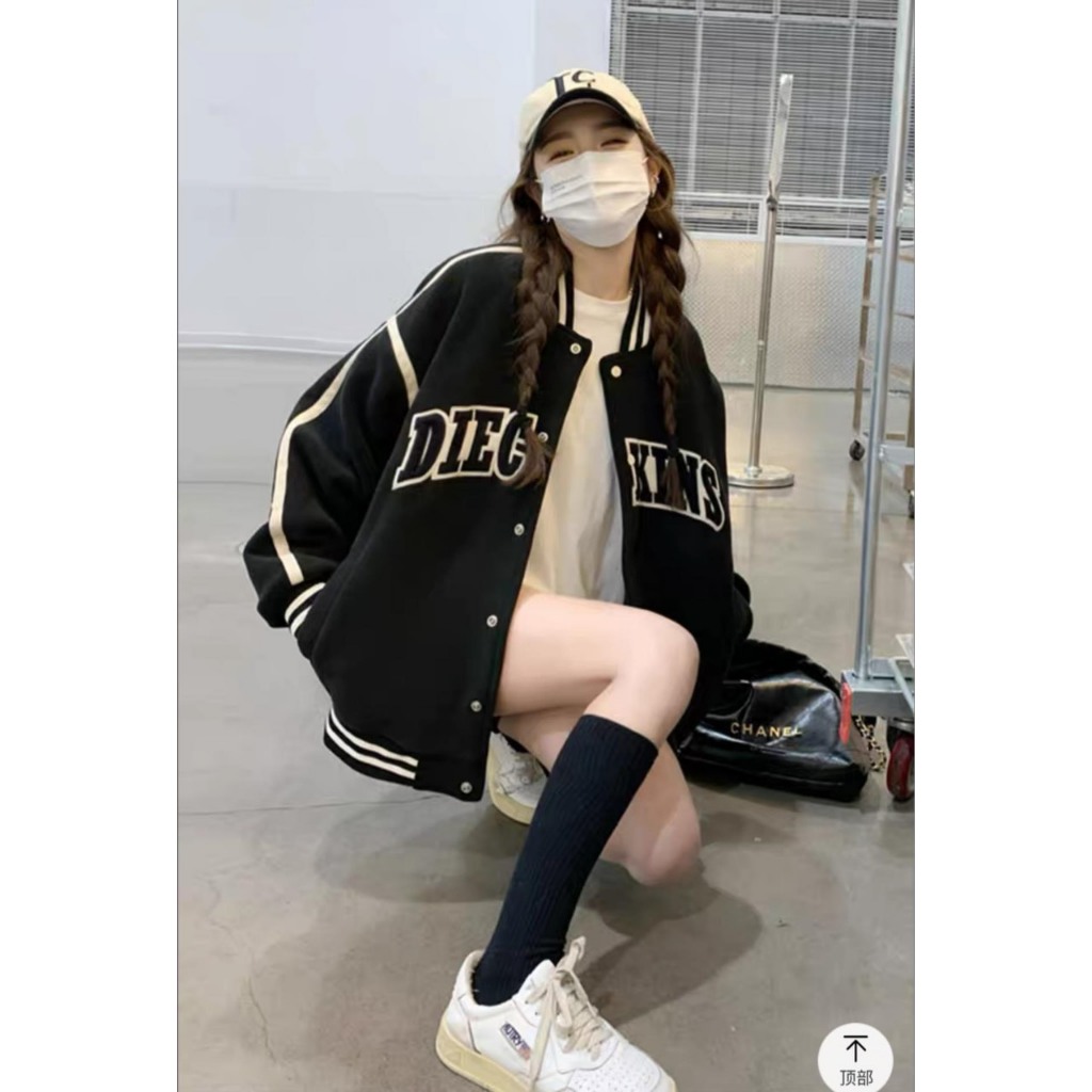 Áo khoác bomber unisex, Áo bomber bóng chày Royalty form rộng chất kaki 2 lớp dày dặn T01