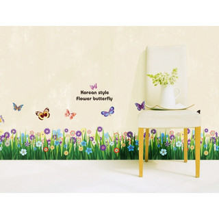 Decal dán mẫu cây và hoa dán chân tường