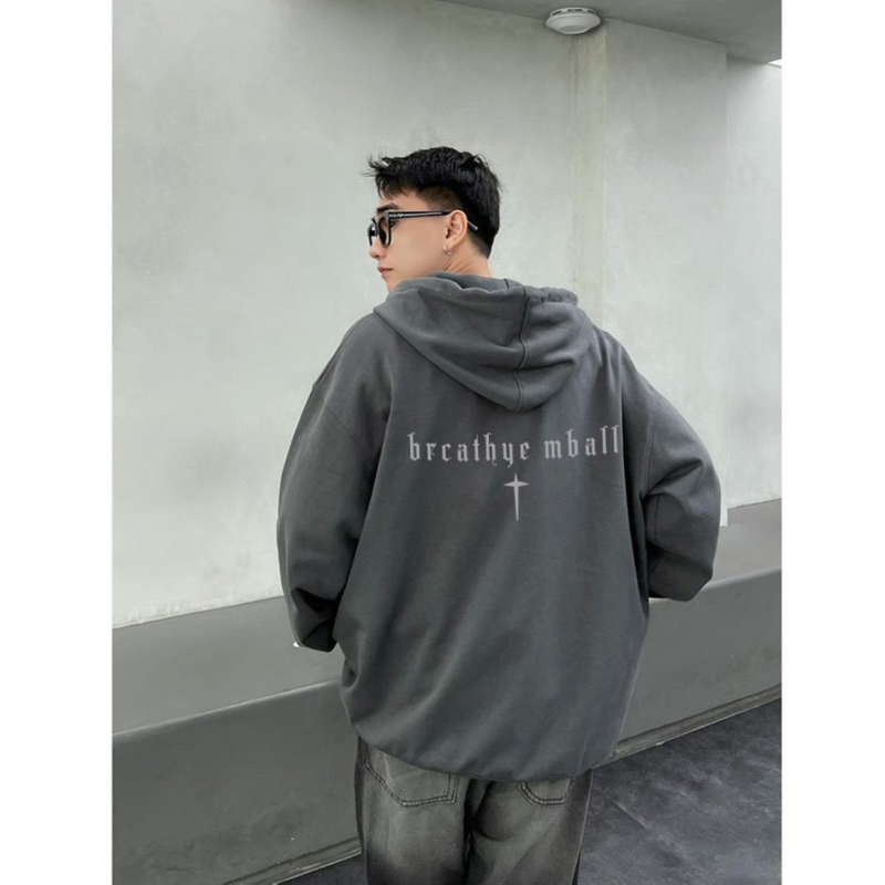 Áo KHOÁC Zip nỉ bông mũ to 2 lớp Unisex form rộng THÁNH GIÁ