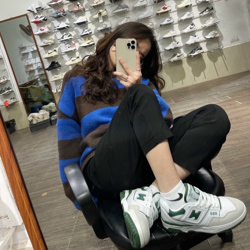 Giày sneaker 550 xanh lá, đen, trắng, Giày thể thao new balance 550 white green + các màu basic dễ phối đồ hot nhất