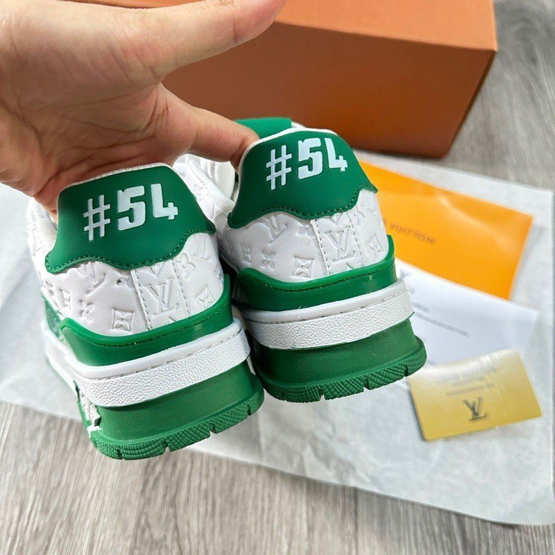 Giày Sneaker LV Trainer 54, Giày thể thao nam nữ lv 54 xanh lá, trắng đen, tôn dáng dễ phối đồ