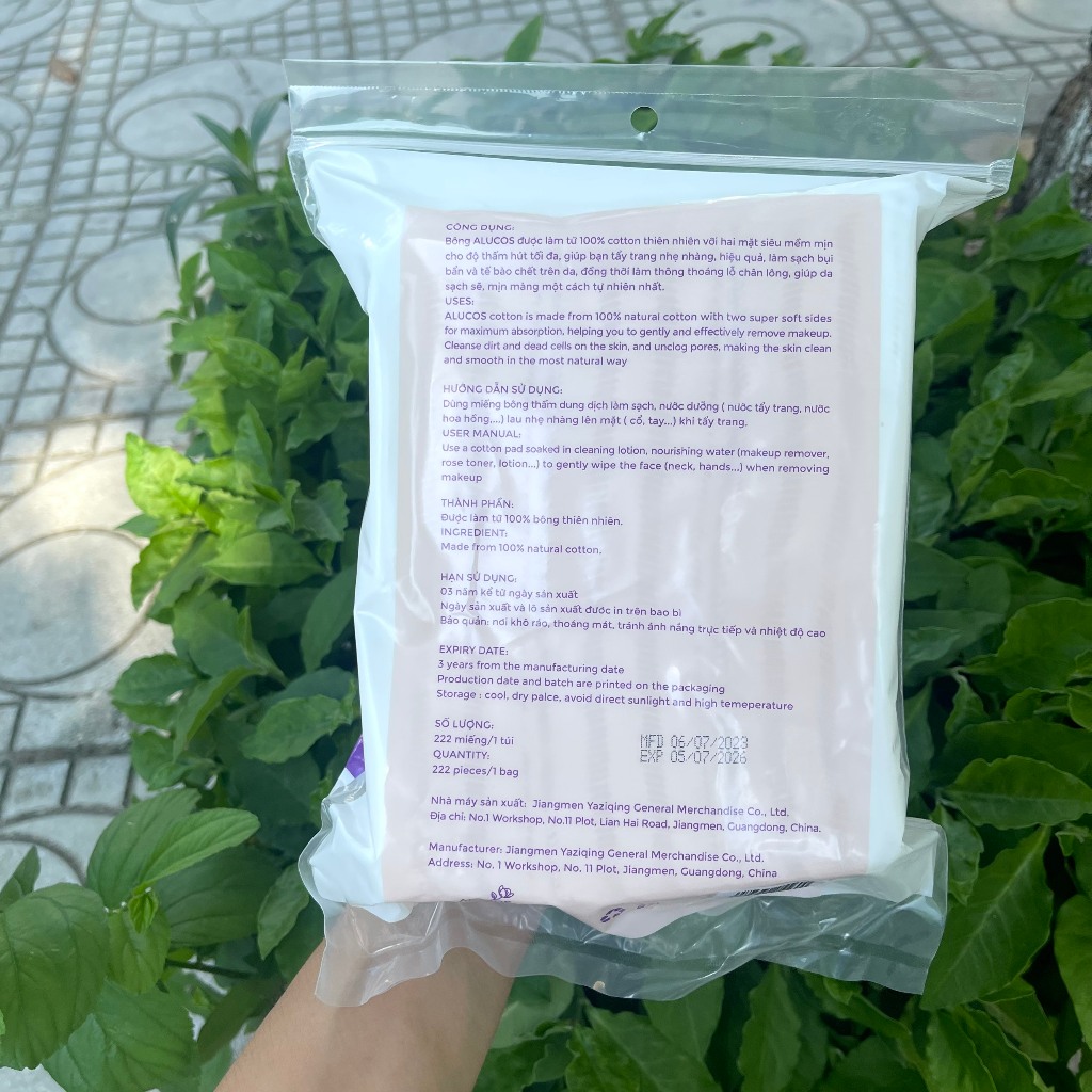 Bông tẩy trang 150 miếng tròn Alucos, bông tẩy trang 222 miếng siêu mịn mẫu mới 2023